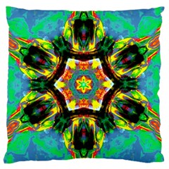 Chakra Art Heart Healing Blue Large Cushion Case (two Sides) by Simbadda