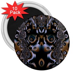 Art Fractal Artwork Design 3  Magnets (10 Pack)  by Simbadda