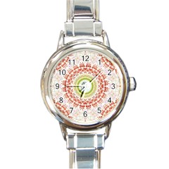 Fractal Kaleidoscope Mandala Round Italian Charm Watch by Simbadda