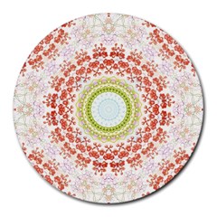 Fractal Kaleidoscope Mandala Round Mousepads by Simbadda