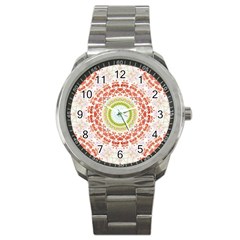 Fractal Kaleidoscope Mandala Sport Metal Watch by Simbadda