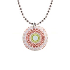 Fractal Kaleidoscope Mandala 1  Button Necklace by Simbadda