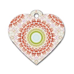 Fractal Kaleidoscope Mandala Dog Tag Heart (one Side) by Simbadda