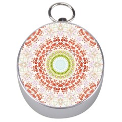 Fractal Kaleidoscope Mandala Silver Compasses by Simbadda