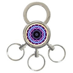 Mandala Art Design Pattern 3-ring Key Chains by Simbadda