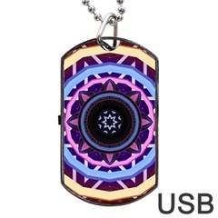 Mandala Art Design Pattern Dog Tag Usb Flash (two Sides) by Simbadda