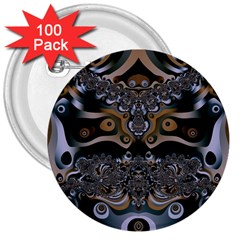 Fractal Art Artwork Design 3  Buttons (100 pack) 