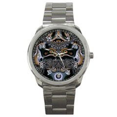 Fractal Art Artwork Design Sport Metal Watch