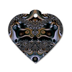 Fractal Art Artwork Design Dog Tag Heart (One Side)