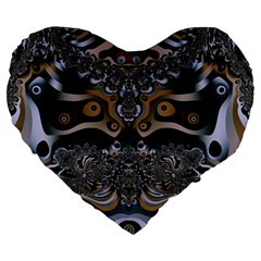 Fractal Art Artwork Design Large 19  Premium Heart Shape Cushions