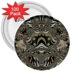 Fractal Art Artwork Design 3  Buttons (100 pack) 