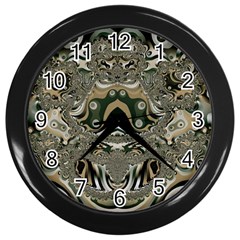 Fractal Art Artwork Design Wall Clock (black) by Simbadda