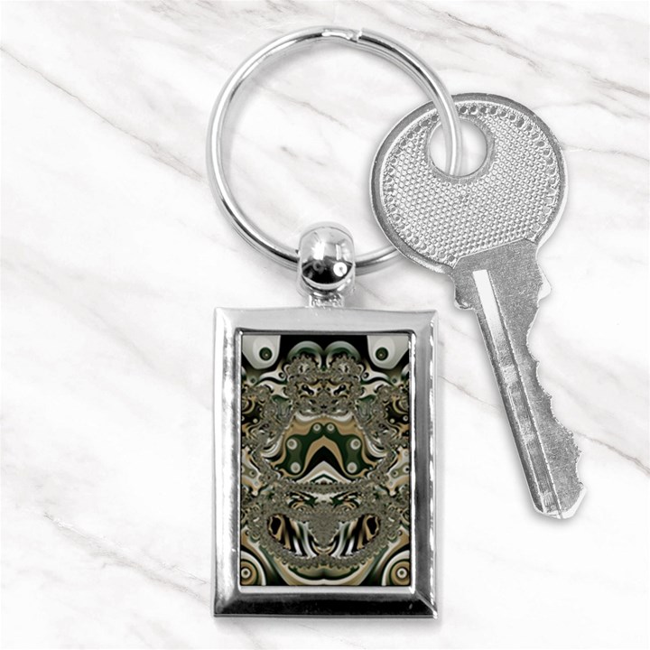 Fractal Art Artwork Design Key Chains (Rectangle) 