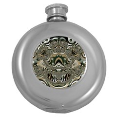 Fractal Art Artwork Design Round Hip Flask (5 oz)