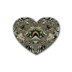 Fractal Art Artwork Design Rubber Coaster (Heart)  Front