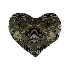 Fractal Art Artwork Design Standard 16  Premium Flano Heart Shape Cushions