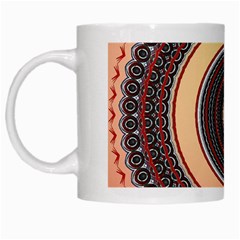 Ornamental Shape Concentric Round White Mugs by Simbadda