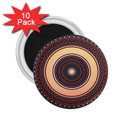 Ornamental Shape Concentric Round 2 25  Magnets (10 Pack)  by Simbadda