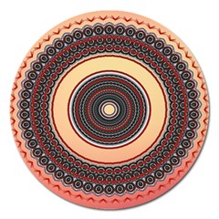 Ornamental Shape Concentric Round Magnet 5  (round) by Simbadda