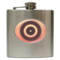 Ornamental Shape Concentric Round Hip Flask (6 Oz) by Simbadda