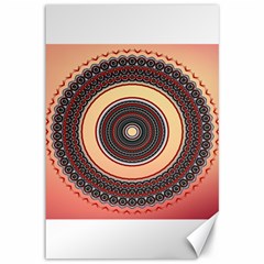 Ornamental Shape Concentric Round Canvas 12  X 18 