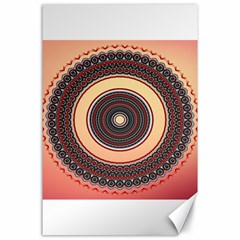 Ornamental Shape Concentric Round Canvas 24  X 36  by Simbadda