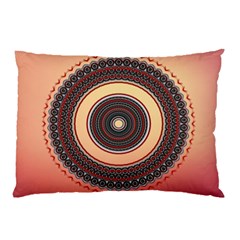 Ornamental Shape Concentric Round Pillow Case by Simbadda