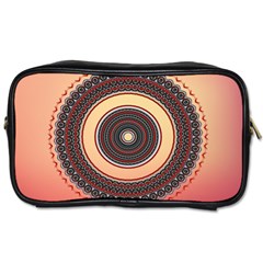 Ornamental Shape Concentric Round Toiletries Bag (one Side) by Simbadda