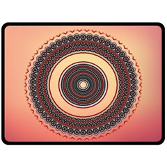 Ornamental Shape Concentric Round Fleece Blanket (large)  by Simbadda