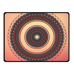 Ornamental Shape Concentric Round Fleece Blanket (small) by Simbadda