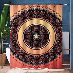 Ornamental Shape Concentric Round Shower Curtain 60  X 72  (medium)  by Simbadda