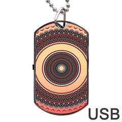 Ornamental Shape Concentric Round Dog Tag Usb Flash (one Side) by Simbadda