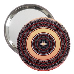 Ornamental Shape Concentric Round 3  Handbag Mirrors by Simbadda