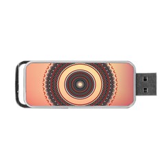 Ornamental Shape Concentric Round Portable Usb Flash (one Side) by Simbadda