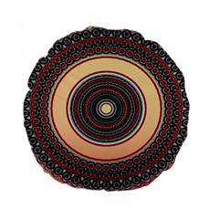 Ornamental Shape Concentric Round Standard 15  Premium Round Cushions by Simbadda