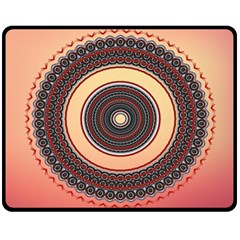 Ornamental Shape Concentric Round Double Sided Fleece Blanket (medium)  by Simbadda