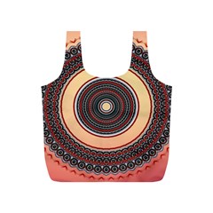 Ornamental Shape Concentric Round Full Print Recycle Bag (s) by Simbadda