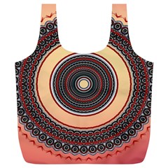 Ornamental Shape Concentric Round Full Print Recycle Bag (xl) by Simbadda