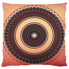 Ornamental Shape Concentric Round Standard Flano Cushion Case (one Side) by Simbadda