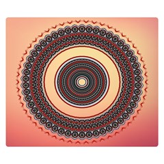 Ornamental Shape Concentric Round Double Sided Flano Blanket (small)  by Simbadda