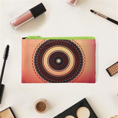 Ornamental Shape Concentric Round Cosmetic Bag (xs) by Simbadda