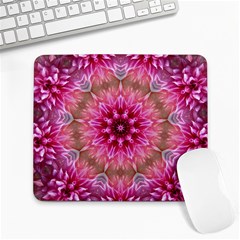 Flower Mandala Art Pink Abstract Large Mousepads by Simbadda