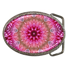 Flower Mandala Art Pink Abstract Belt Buckles by Simbadda