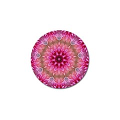 Flower Mandala Art Pink Abstract Golf Ball Marker by Simbadda