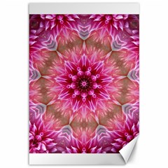 Flower Mandala Art Pink Abstract Canvas 12  X 18  by Simbadda