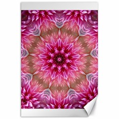 Flower Mandala Art Pink Abstract Canvas 24  X 36  by Simbadda