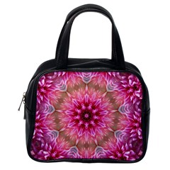 Flower Mandala Art Pink Abstract Classic Handbag (one Side) by Simbadda