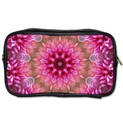 Flower Mandala Art Pink Abstract Toiletries Bag (one Side) by Simbadda