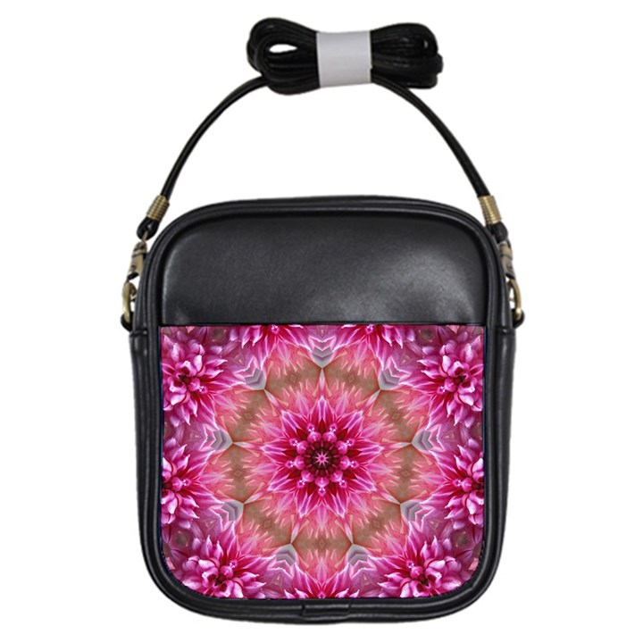 Flower Mandala Art Pink Abstract Girls Sling Bag