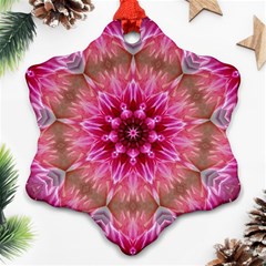 Flower Mandala Art Pink Abstract Snowflake Ornament (two Sides) by Simbadda